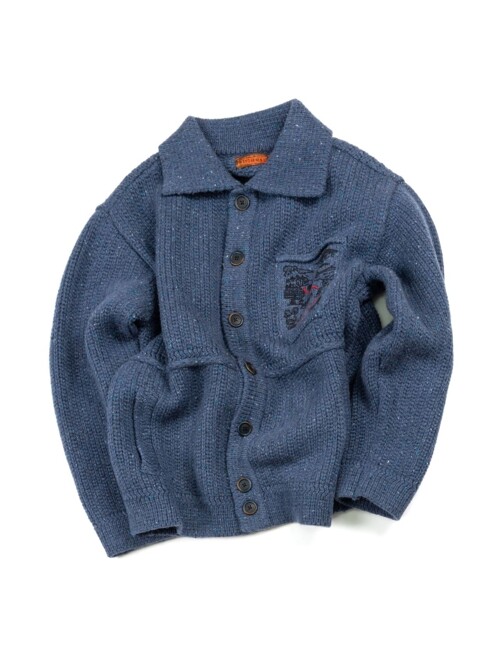 추억의 안내서 니트 재킷 블루