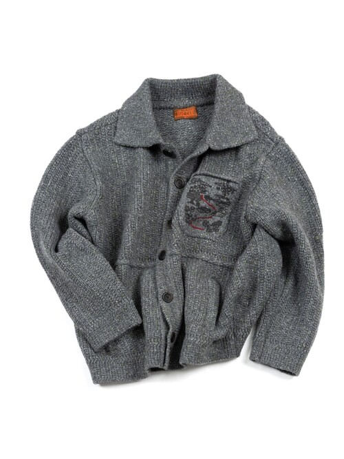 추억의 안내서 니트 재킷 그레이