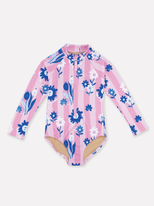 꽃 수영복 상의 (핑크)