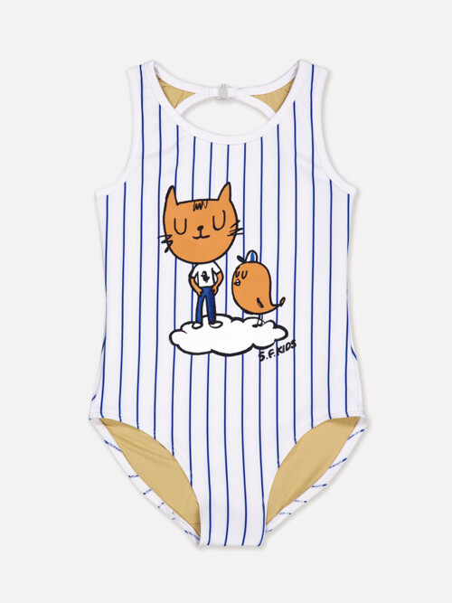고양이 원피스 수영복