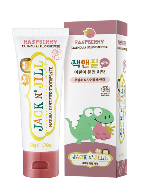 잭앤질 자일리톨 어린이 치약 라즈베리맛 50g (에코서트 인증)