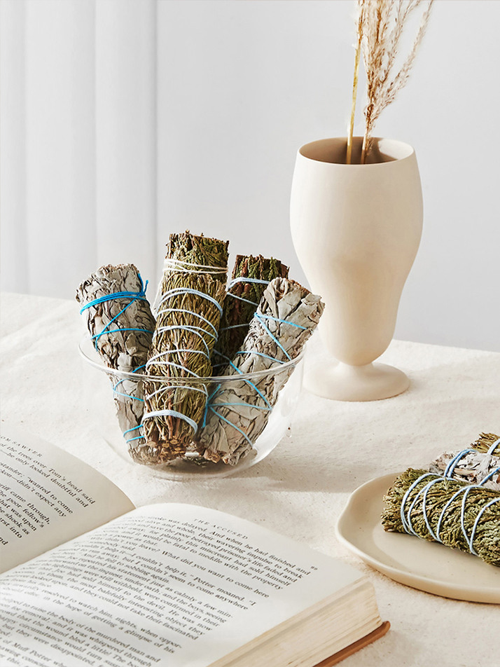 스머지스틱 3종 세트 (화이트세이지+로즈마리+시더)