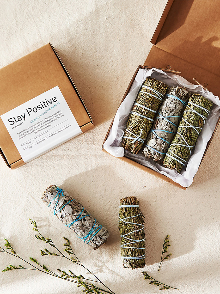 스머지스틱 3종 세트 (화이트세이지+로즈마리+시더)