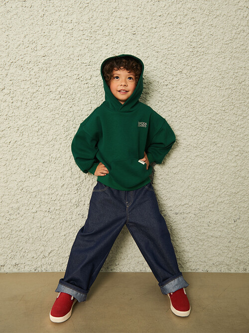 Classic Pocketed Hoodie (Green, Navy)