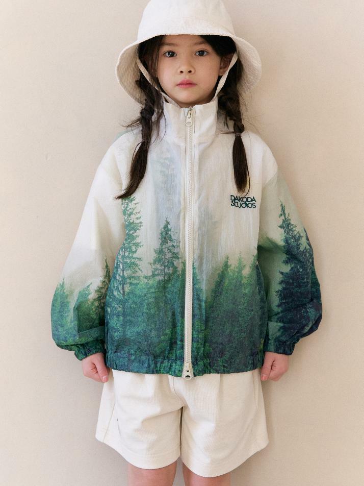 Printed Windbreaker Jacket