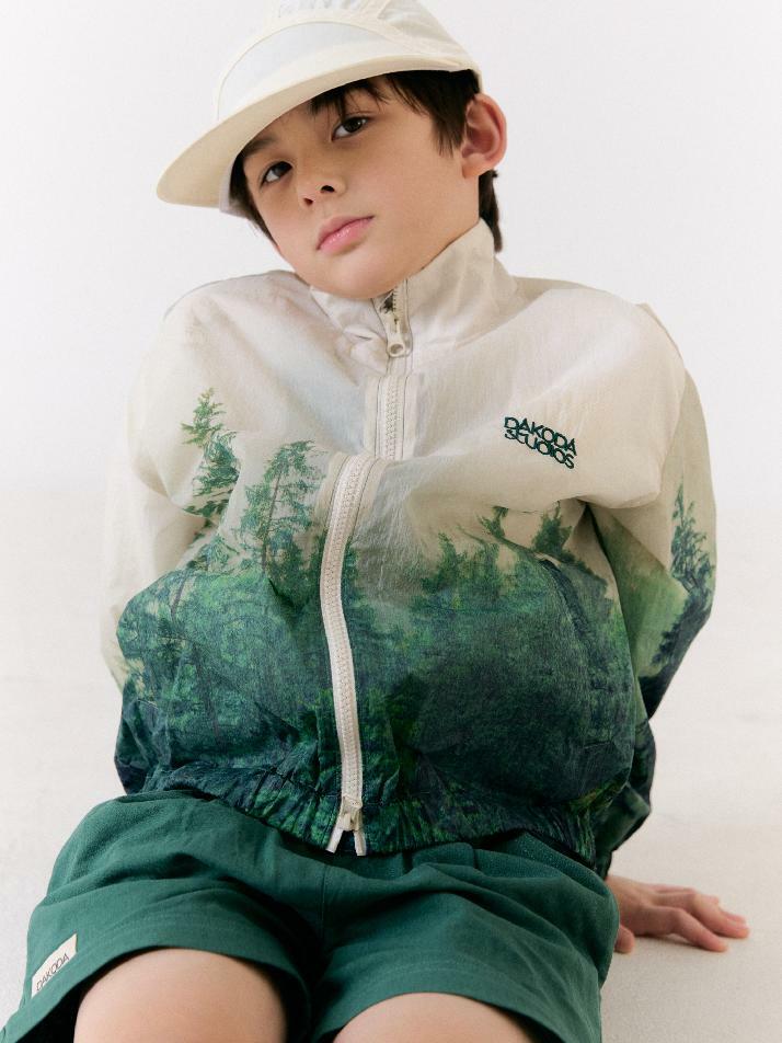 Printed Windbreaker Jacket