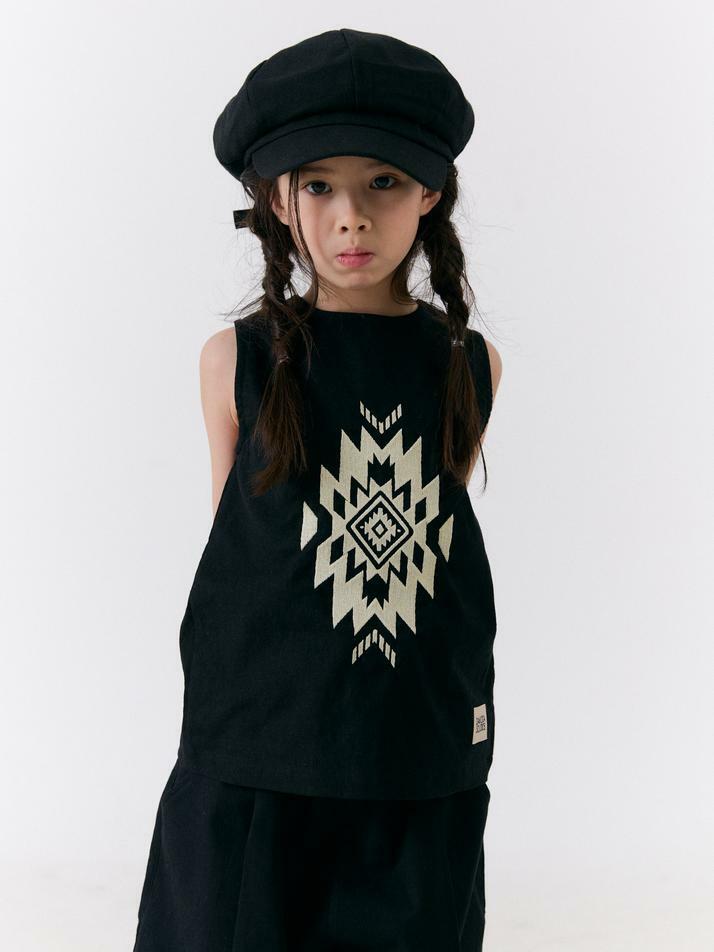 2-Way Embroidered Linen Sleeveless