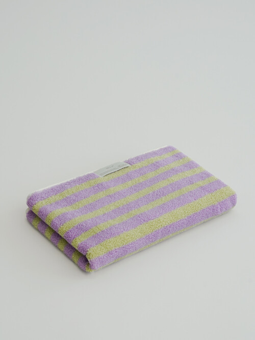 [볼라] 1P 리버시블 타월 스트라이프 라벤더올리브