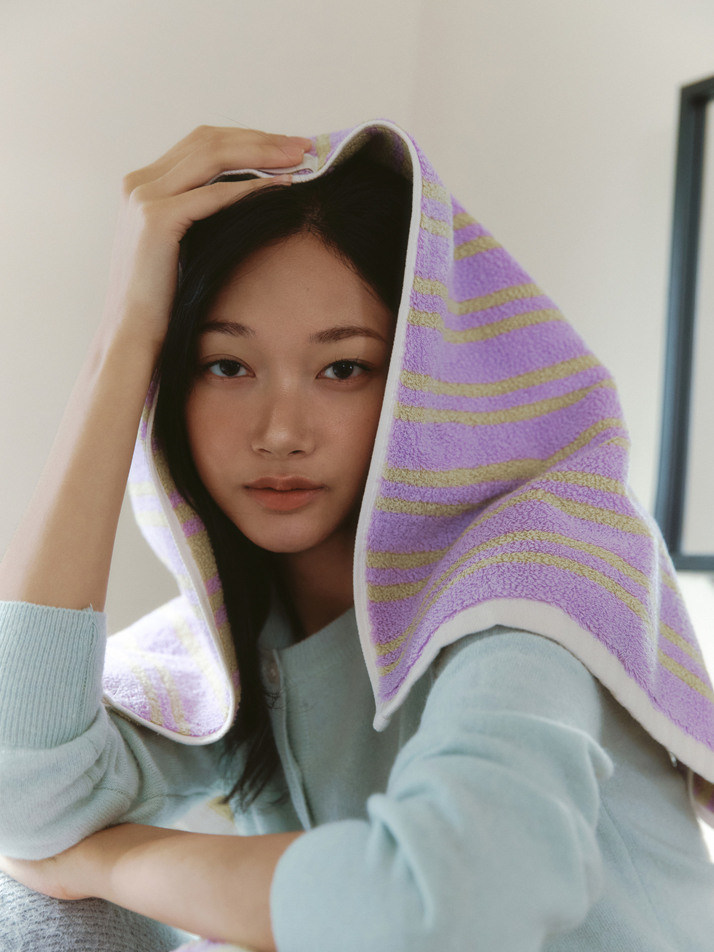 [볼라] 3P 리버시블 타월 라벤더올리브