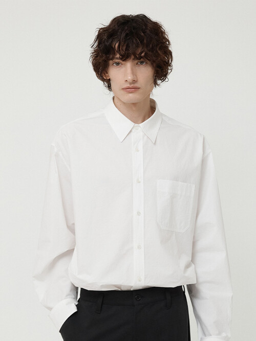 MAN WASHED COTTON SHIRTS WHITE