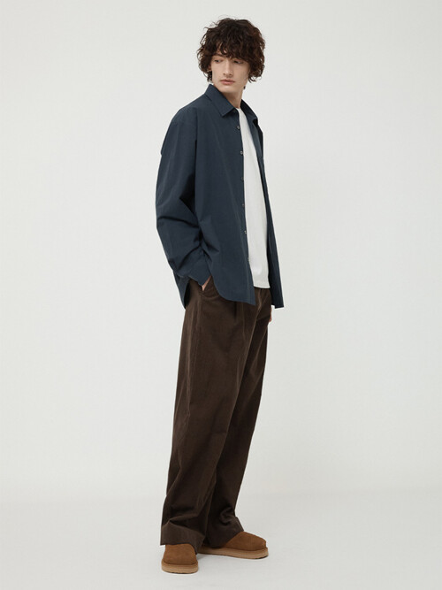 MAN ONE TUCK CORDUROY PANTS CHOCO BROWN