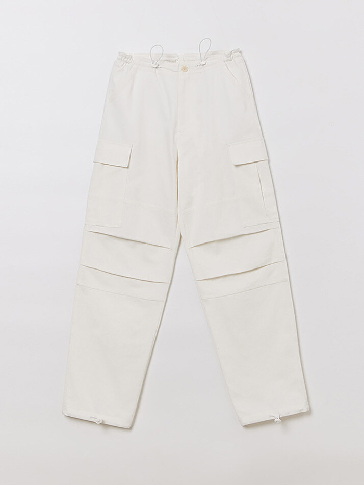 MAN PARACHUTE COTTON PANTS WHITE