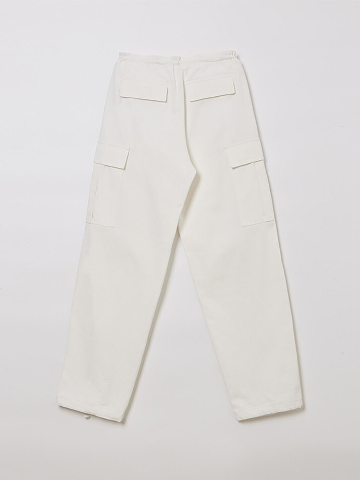 MAN PARACHUTE COTTON PANTS WHITE