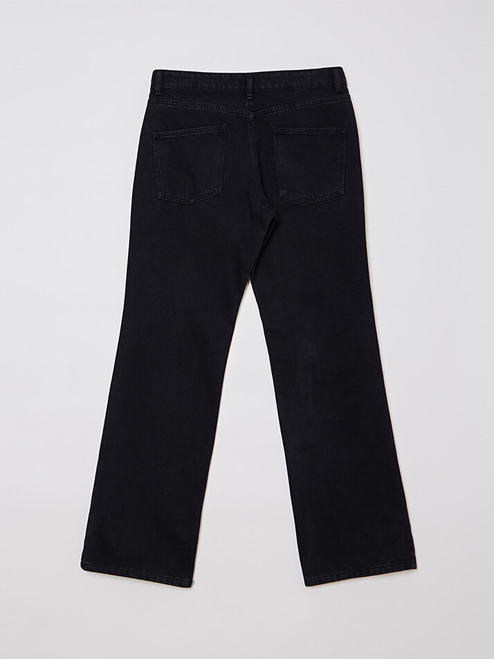 MAN FLARED DENIM PANTS BLACK