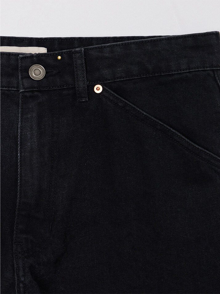 MAN FLARED DENIM PANTS BLACK