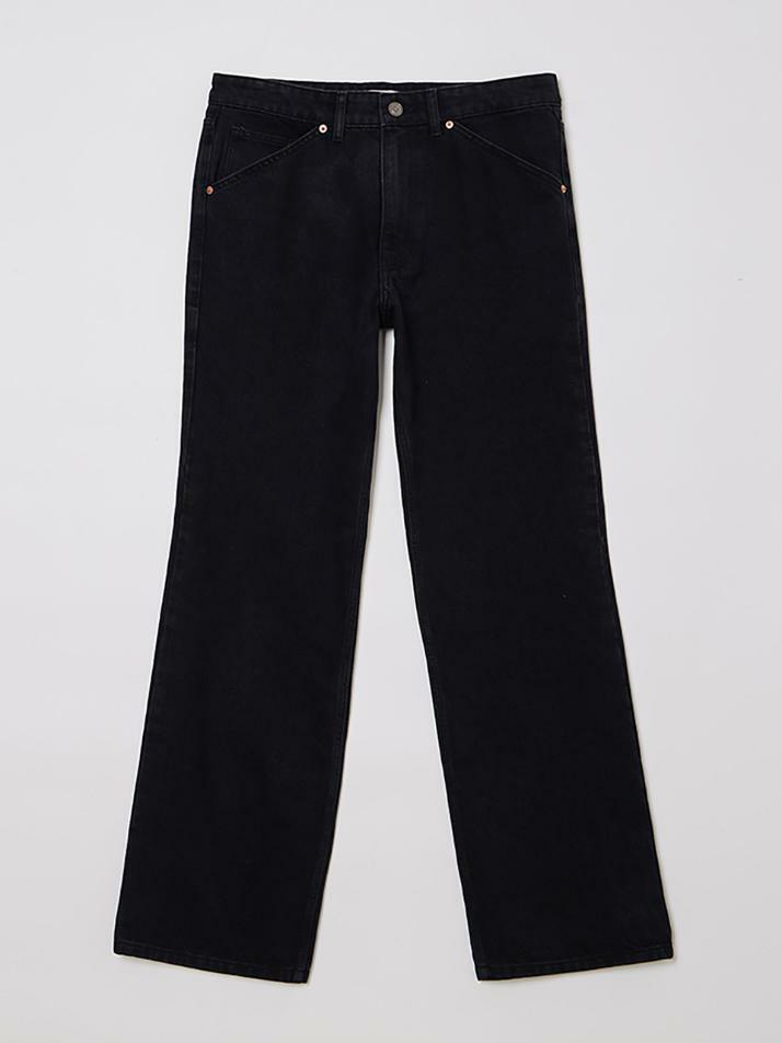 MAN FLARED DENIM PANTS BLACK