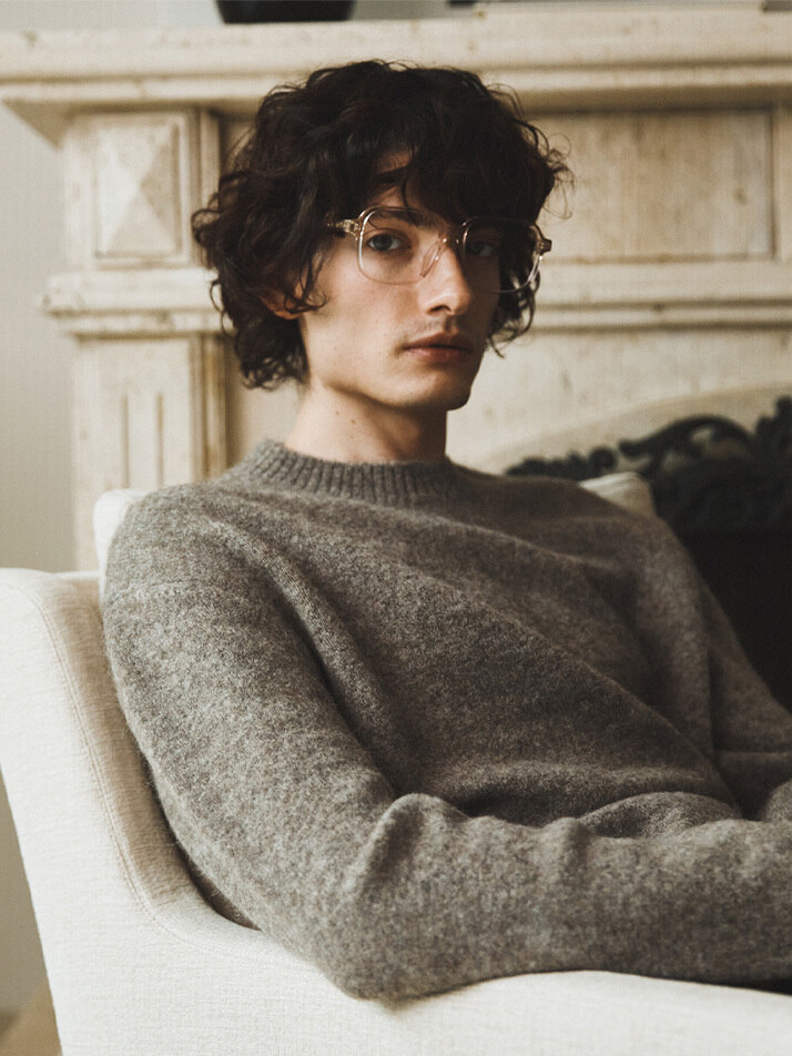 MAN ALPACA SHAGGY KNIT MOCHA