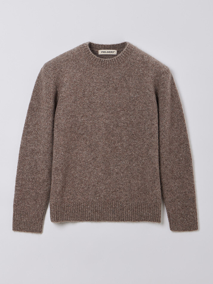 MAN ALPACA SHAGGY KNIT MOCHA