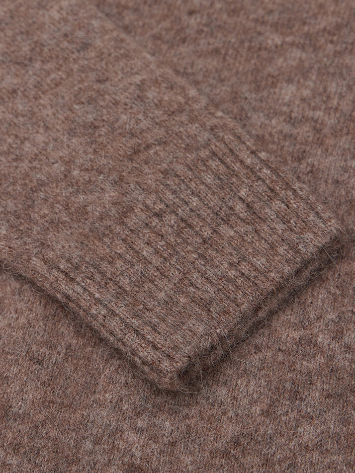 MAN ALPACA SHAGGY KNIT MOCHA