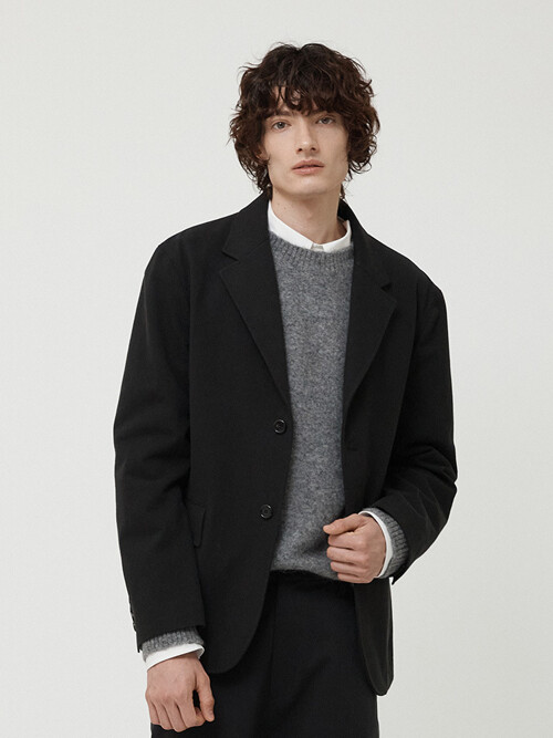 MAN CASUAL COTTON JACKET BLACK