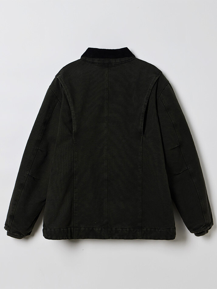 MAN OVER DYEING WORK JACKET DEEP KHAKI