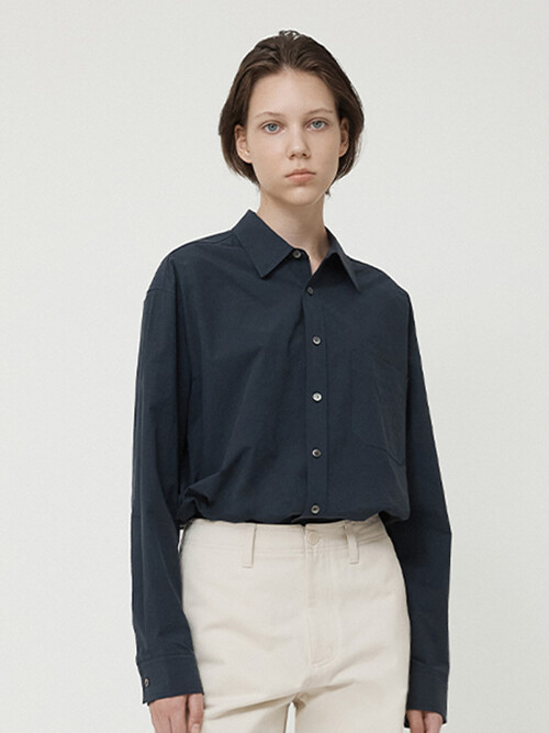 WOMAN WASHED COTTON SHIRTS DEEP NAVY