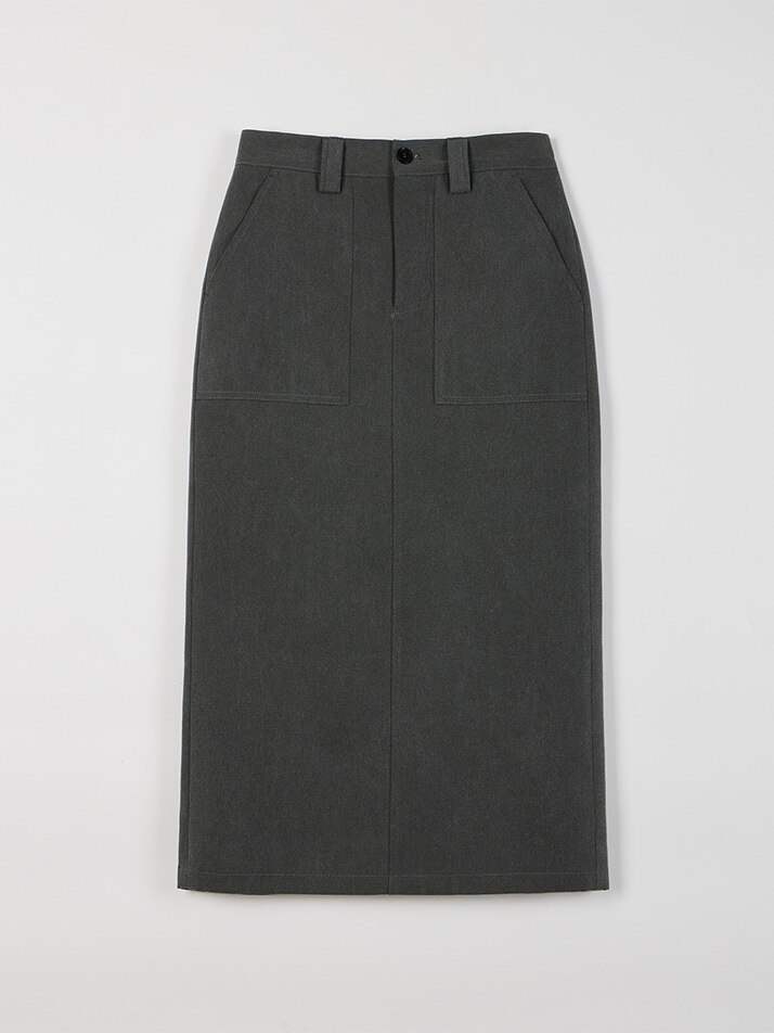 WOMAN PIGMENT VINTAGE SKIRT DEEP KHAKI
