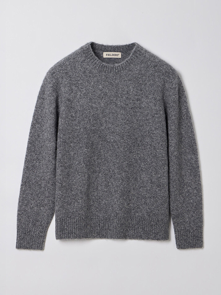 WOMAN ALPACA SHAGGY KNIT GRAY