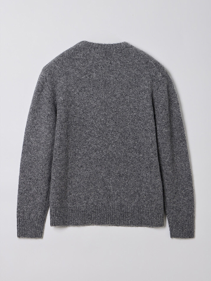 WOMAN ALPACA SHAGGY KNIT GRAY