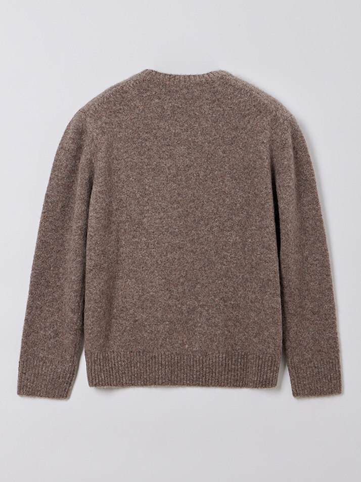 WOMAN ALPACA SHAGGY KNIT MOCHA