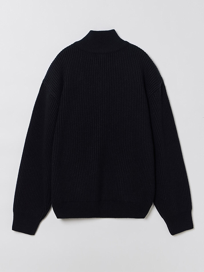 WOMAN FULL KNIT ZIP UP BLACK