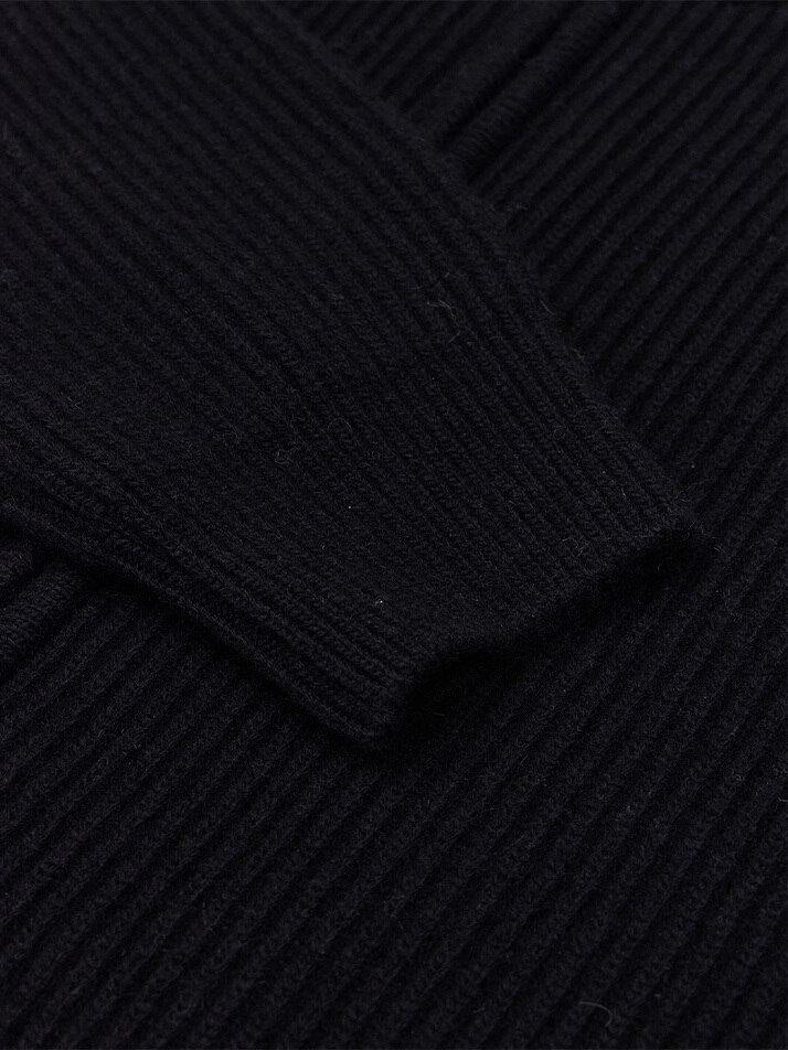 WOMAN FULL KNIT ZIP UP BLACK