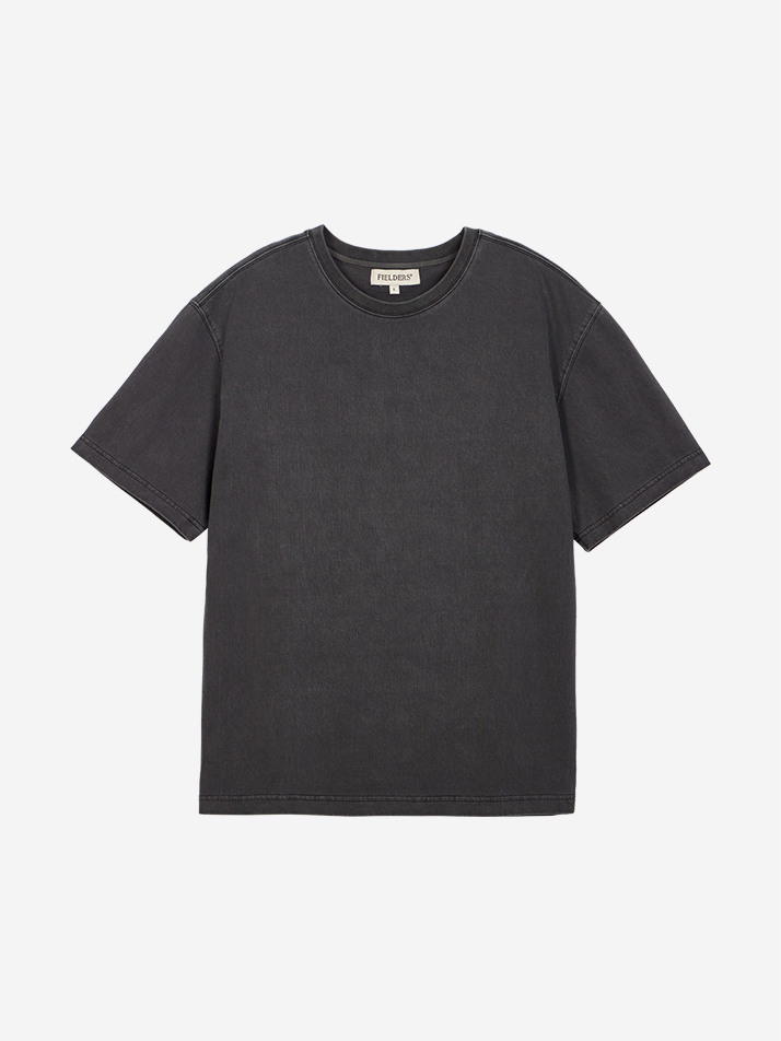 BASIC BACK INCISION SHORT-SLEEVED T-SHIRT BLACK