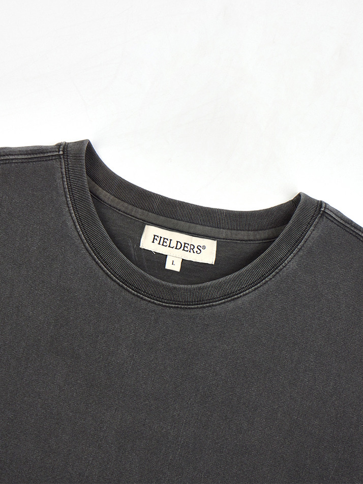 BASIC BACK INCISION SHORT-SLEEVED T-SHIRT BLACK
