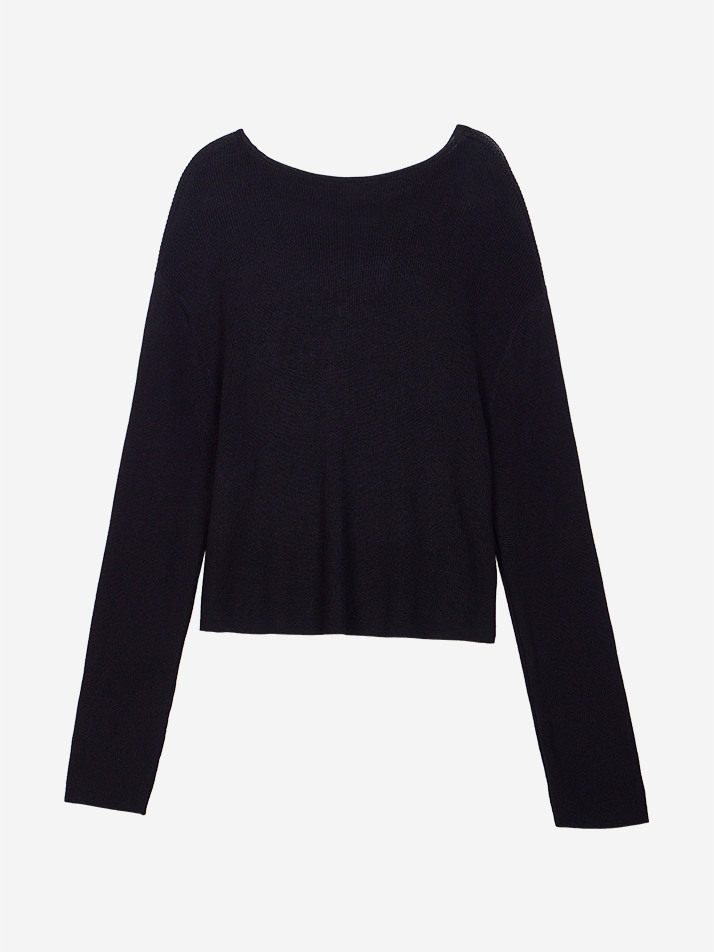 SEE-THROUGH LOOSE FIT KNIT BLACK