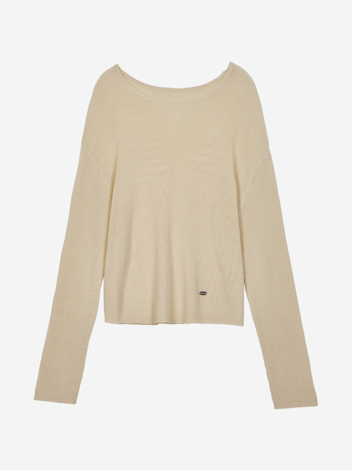 SEE-THROUGH LOOSE FIT KNIT BEIGE