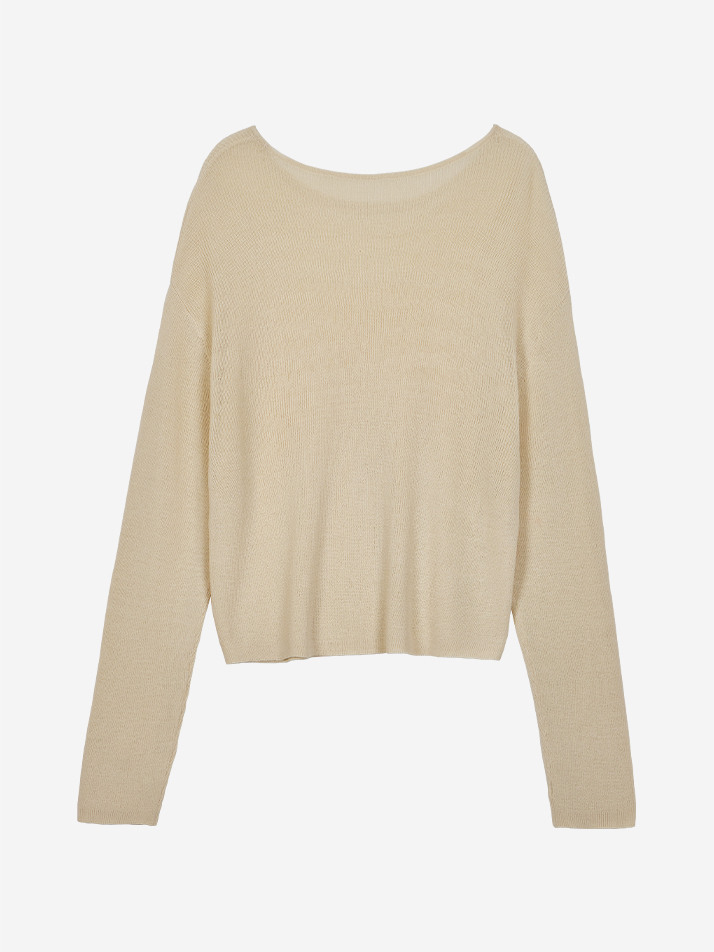 SEE-THROUGH LOOSE FIT KNIT BEIGE