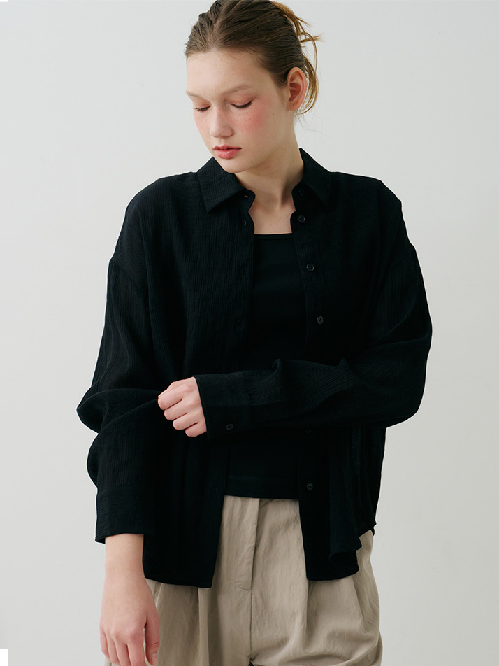SEERSUCKER SHIRTS BLACK