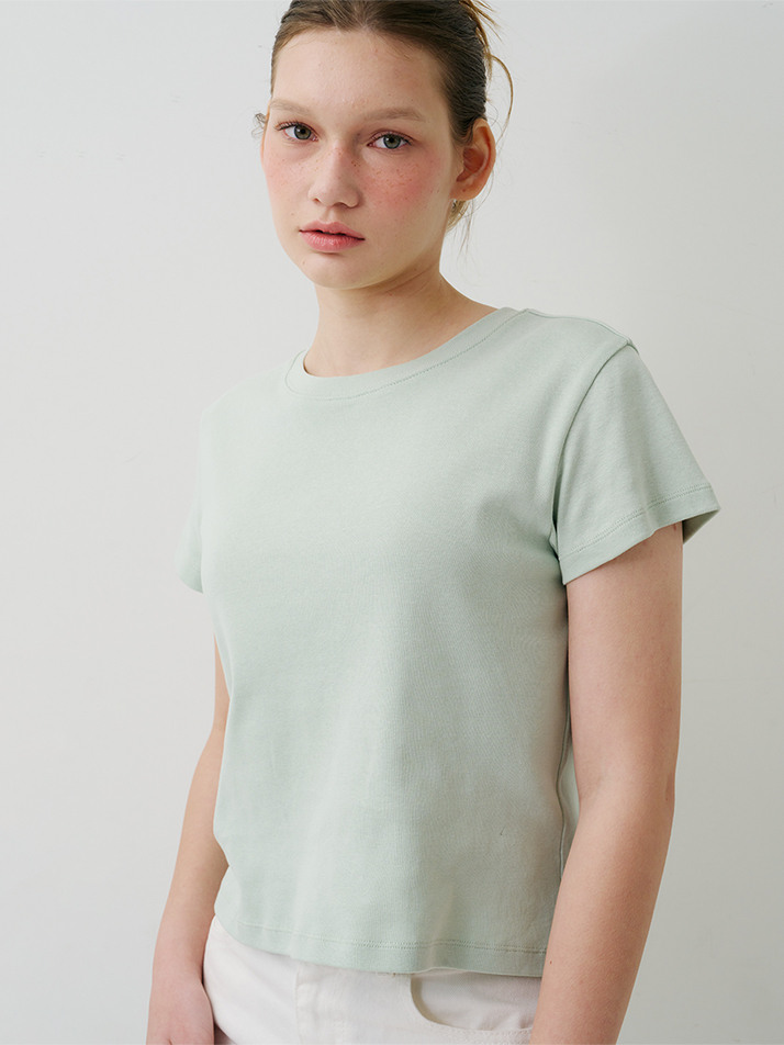 BASIC CROPPED T-SHIRT MINT