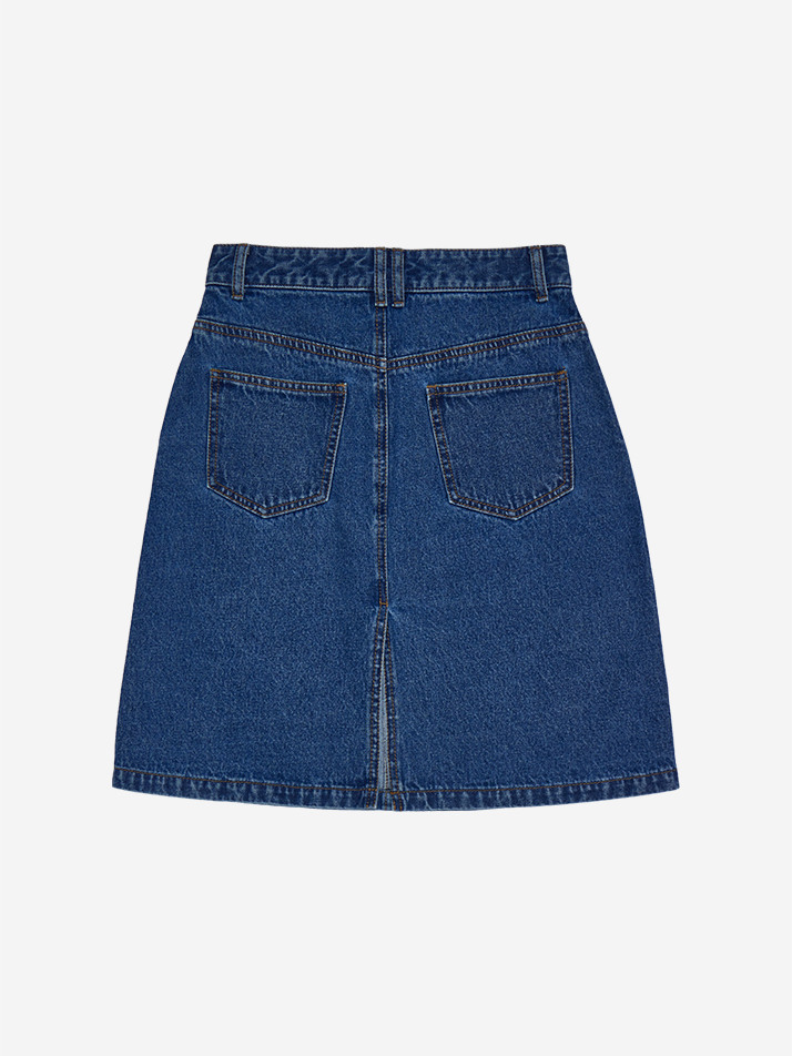 STONE-WASHED MEDIUM SKIRT INDIGO