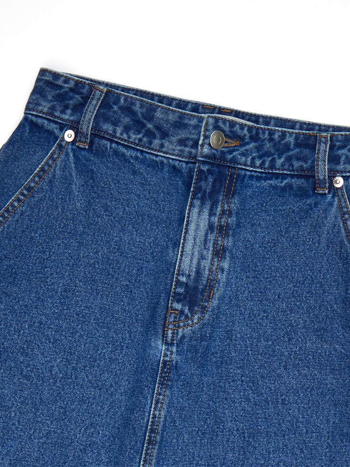 STONE-WASHED MEDIUM SKIRT INDIGO