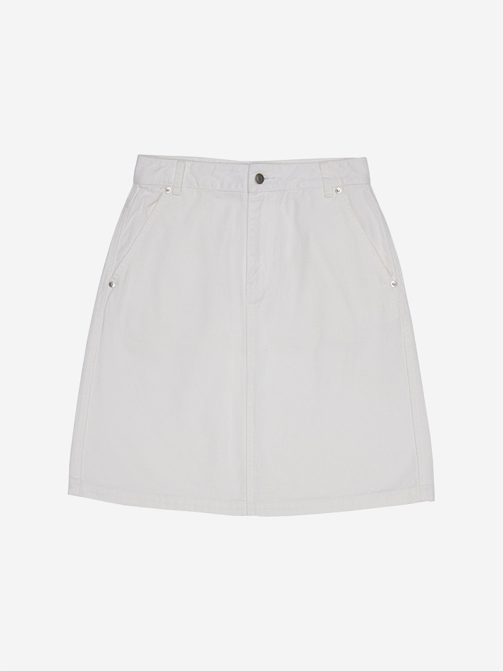 STONE-WASHED MEDIUM SKIRT WHITE