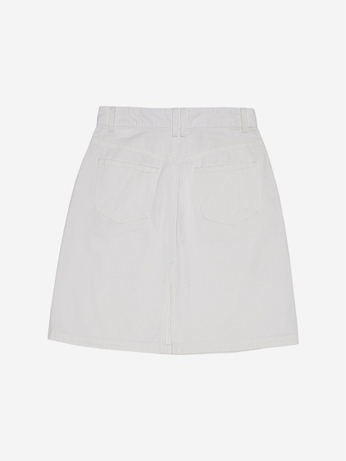 STONE-WASHED MEDIUM SKIRT WHITE