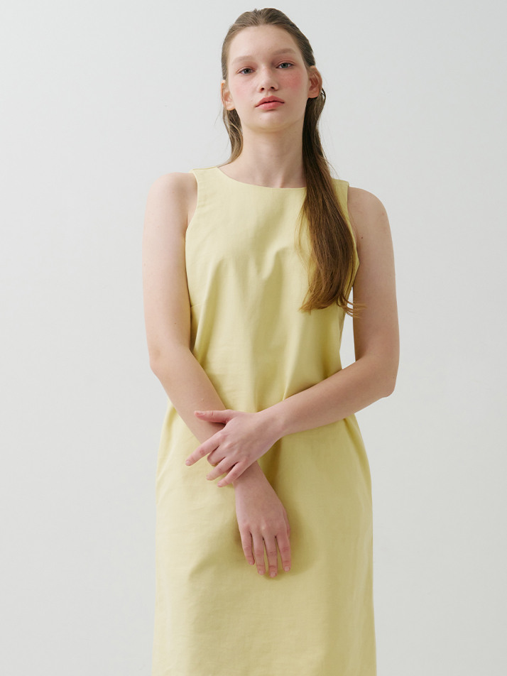 BASIC OPEN BACK DRESS YELLOW