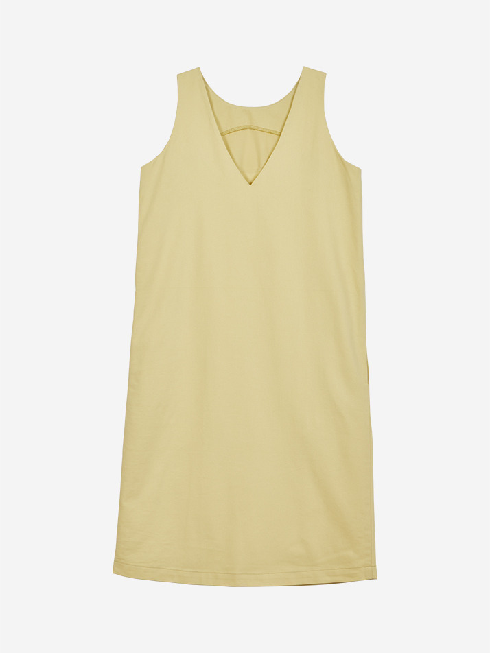 BASIC OPEN BACK DRESS YELLOW