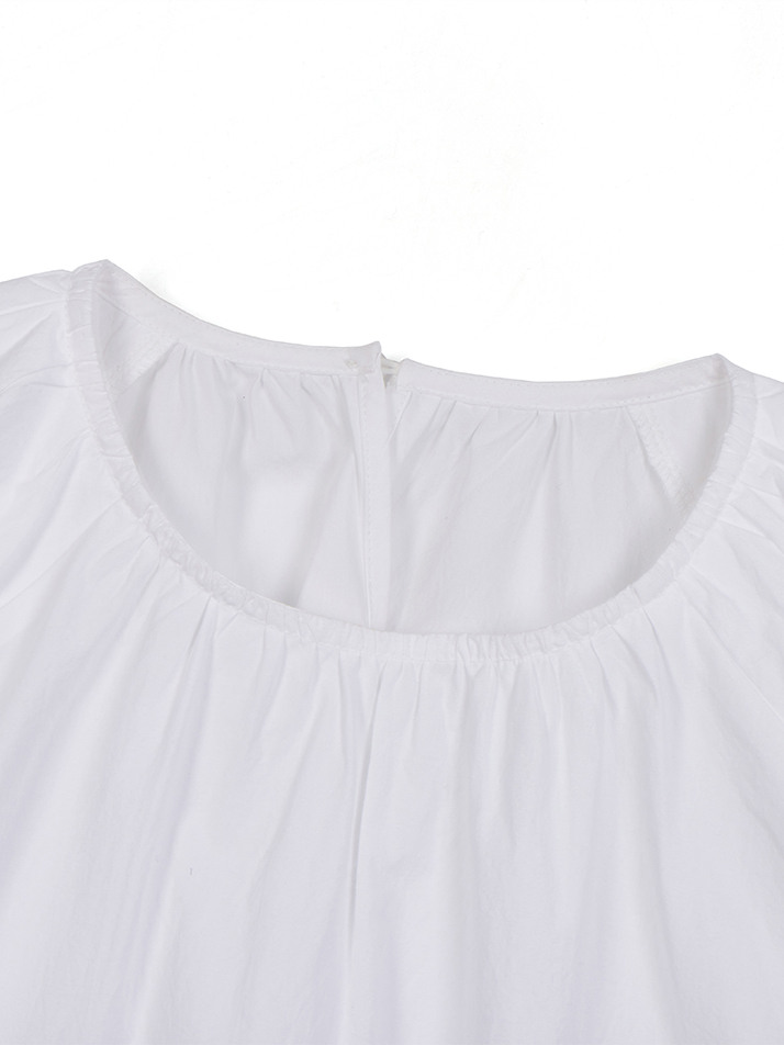 SHORTS SHIRRING BLOUSE WHITE