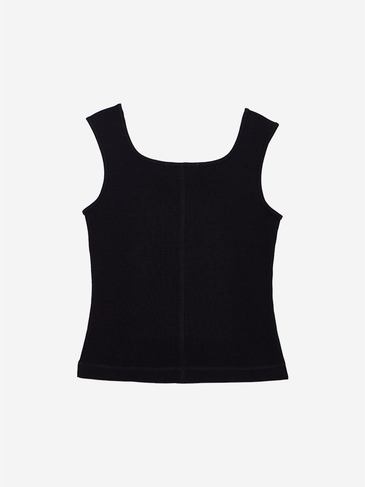 SQUARE NECK SLEEVELESS BLACK