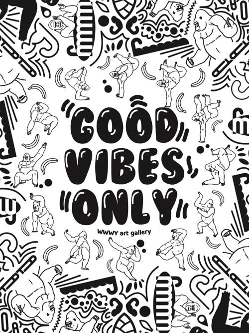 따따따와  Good Vibes Only 아트프린팅 반다나 손수건
