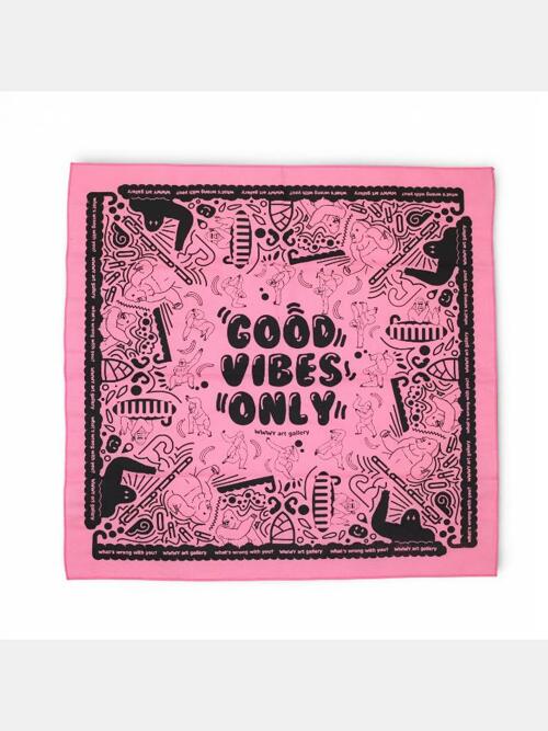 따따따와  Good Vibes Only 아트프린팅 반다나 손수건