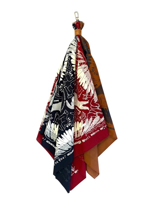 따따따와 반다나 가죽 클립 키링